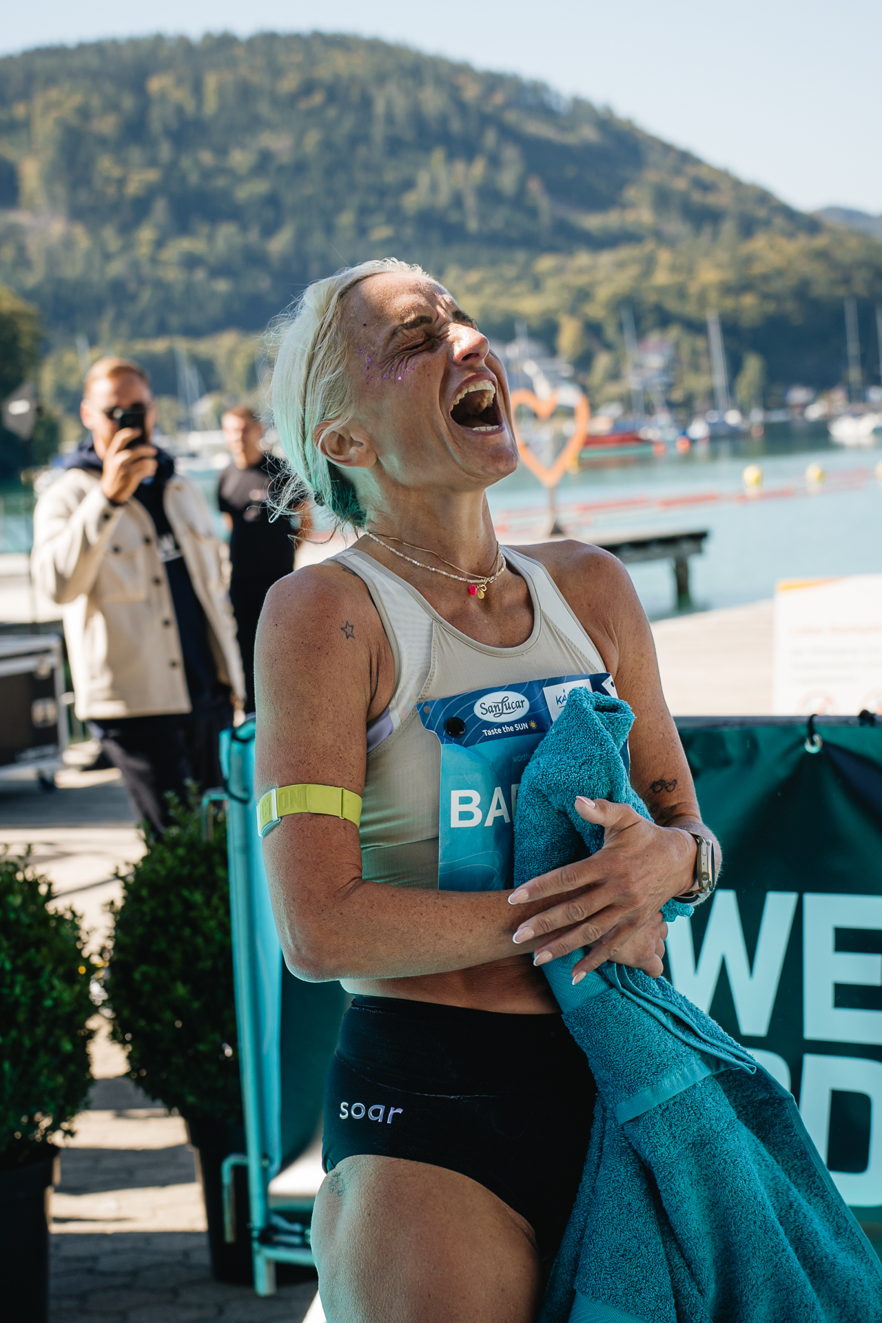 Marathonsiegerin Barbara Bischof. Bild: Wörthersee Marathon / Christopher Ganzi